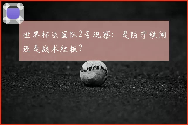 世界杯法国队2号观察：是防守铁闸还是战术短板？